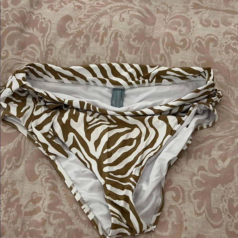 ANTONIO MELANI Brown and White Bikini with Zebra Print